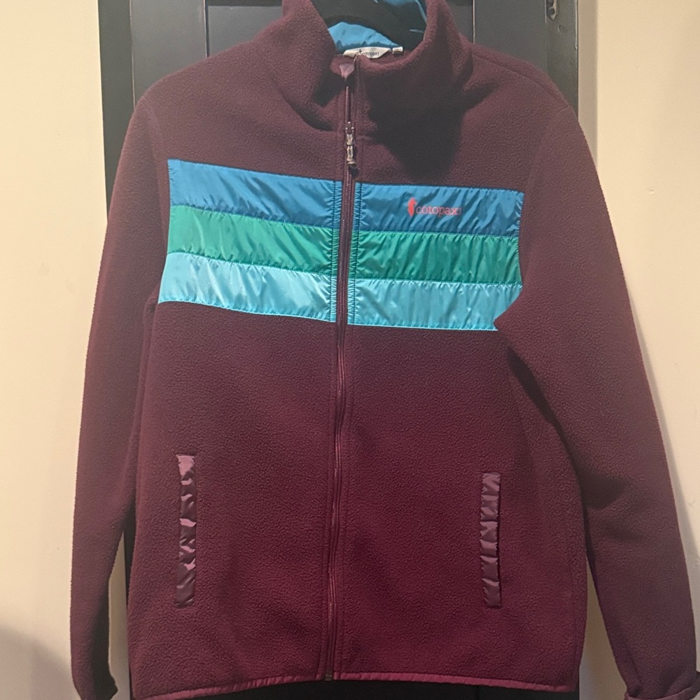 Cotopaxi Maroon and Aqua Performance Jacket